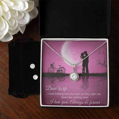 Best Gift For Wife. Eternal Hope Necklace & Earring Set