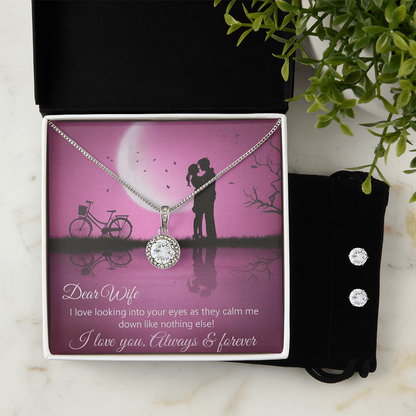 Best Gift For Wife. Eternal Hope Necklace & Earring Set