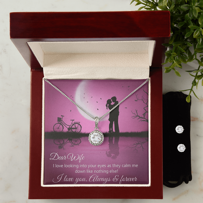 Best Gift For Wife. Eternal Hope Necklace & Earring Set