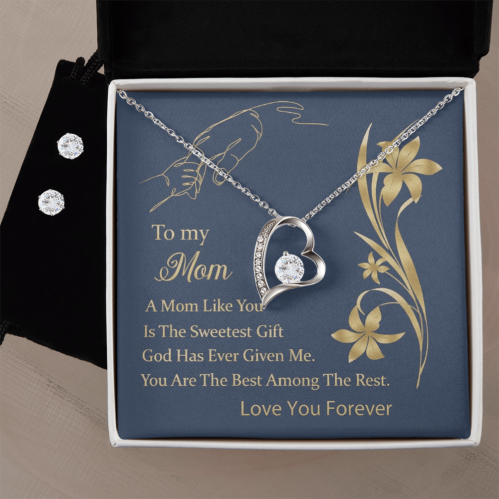Best Gift For Mom. Forever Love Necklace & Earring Set