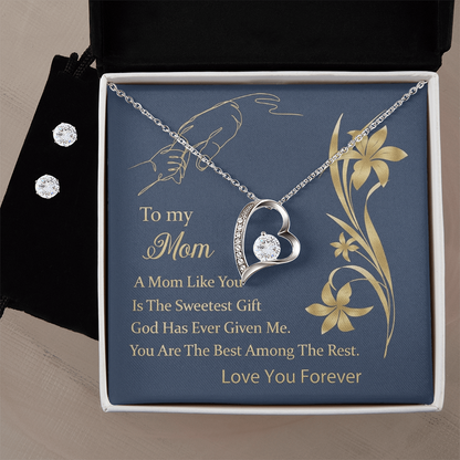 Best Gift For Mom. Forever Love Necklace & Earring Set