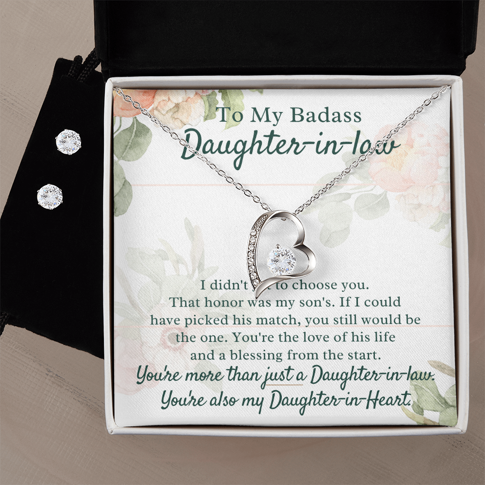 Done Best Gift For Daughter In Law . Forever Love Necklace & Earring Set