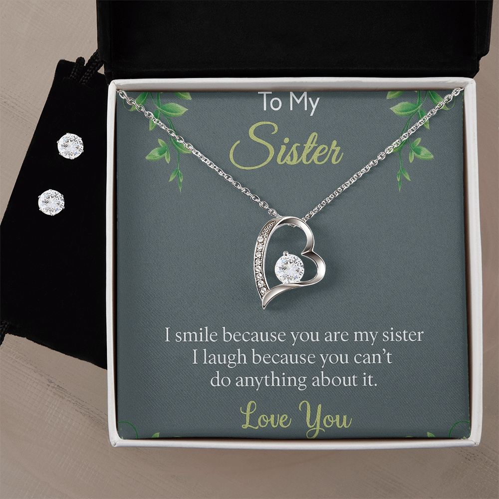 Best Gift For Sister . Forever Love Necklace & Earring Set