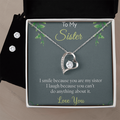 Best Gift For Sister . Forever Love Necklace & Earring Set