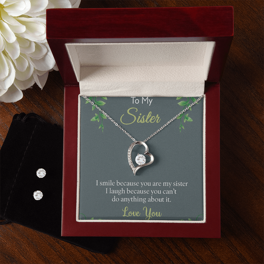 Best Gift For Sister . Forever Love Necklace & Earring Set