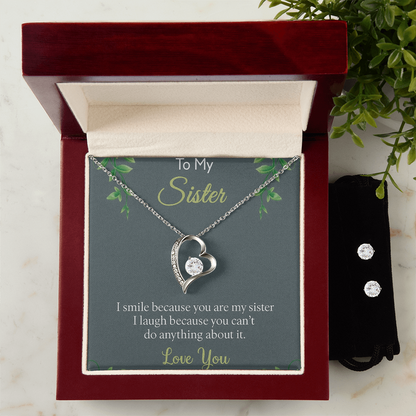 Best Gift For Sister . Forever Love Necklace & Earring Set