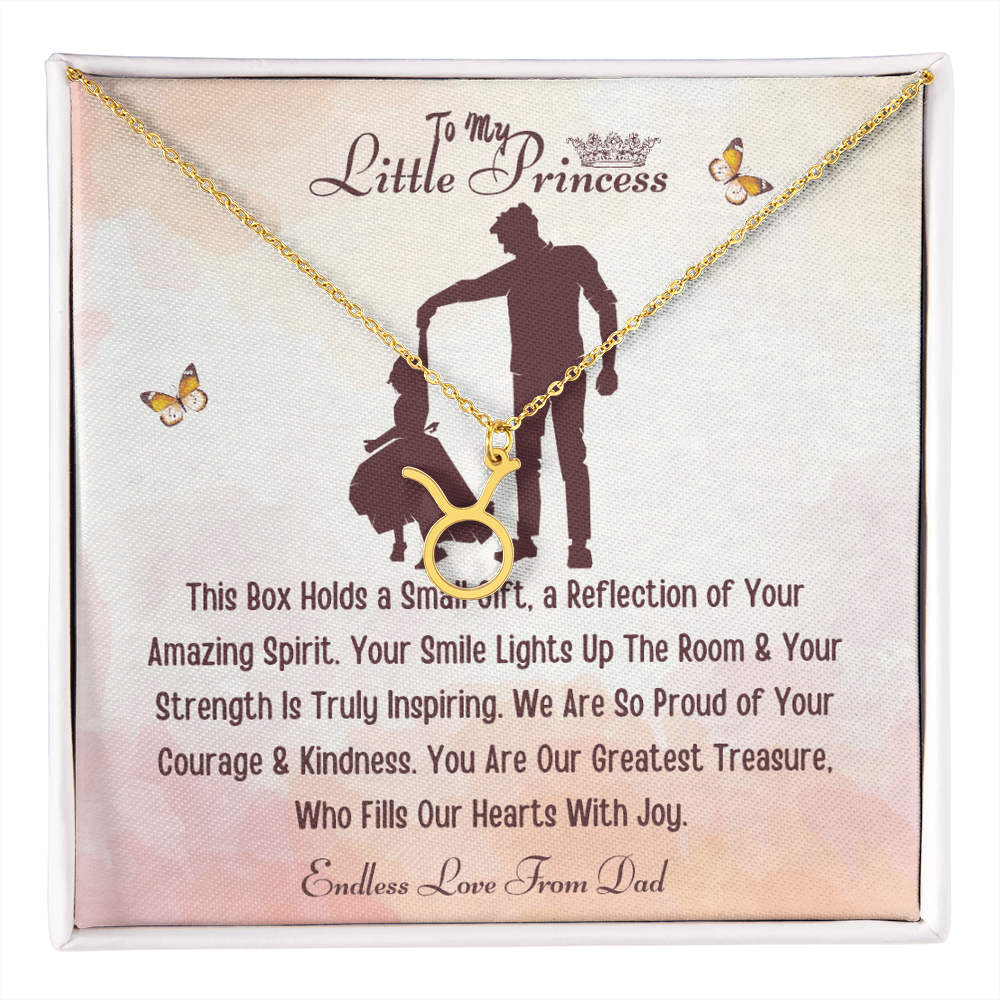 Best Gift From Father To Daughter. Zodiac Symbol Necklace