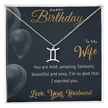Best Gift For Wife. Zodiac Symbol Necklace