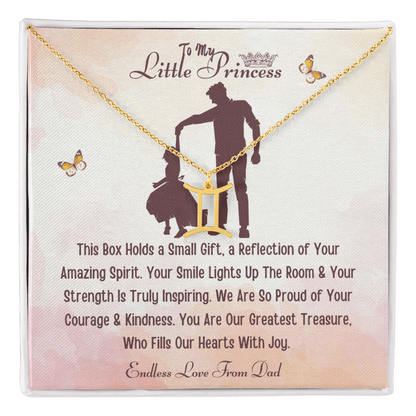 Best Gift From Father To Daughter. Zodiac Symbol Necklace