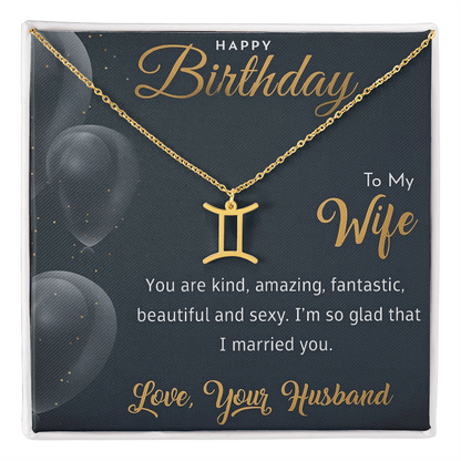 Best Gift For Wife. Zodiac Symbol Necklace