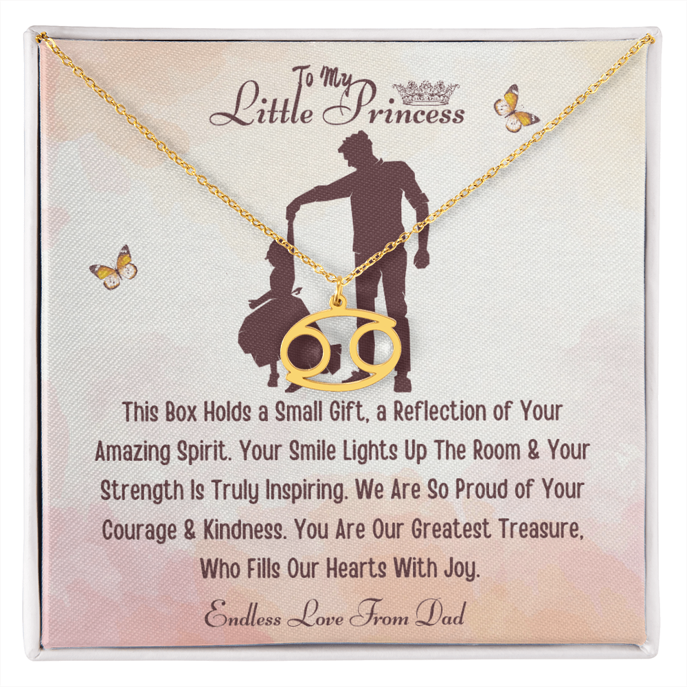 Best Gift From Father To Daughter. Zodiac Symbol Necklace