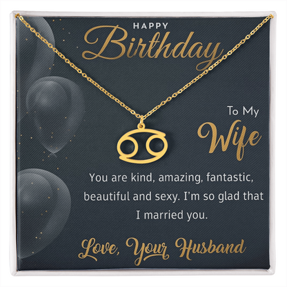 Best Gift For Wife. Zodiac Symbol Necklace