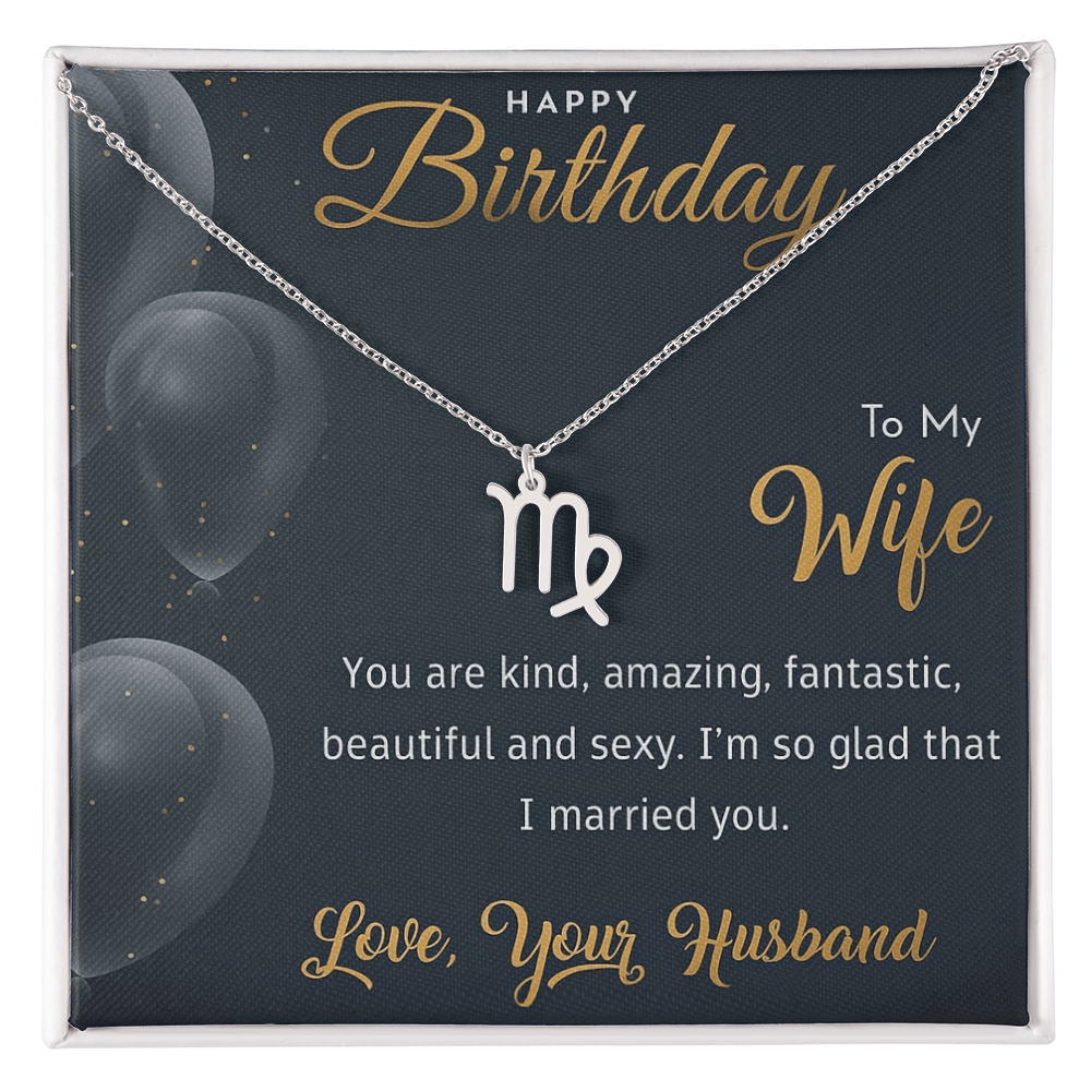 Best Gift For Wife. Zodiac Symbol Necklace