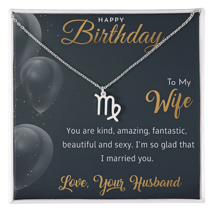 Best Gift For Wife. Zodiac Symbol Necklace