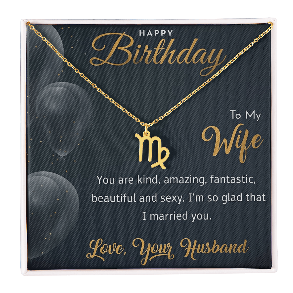 Best Gift For Wife. Zodiac Symbol Necklace