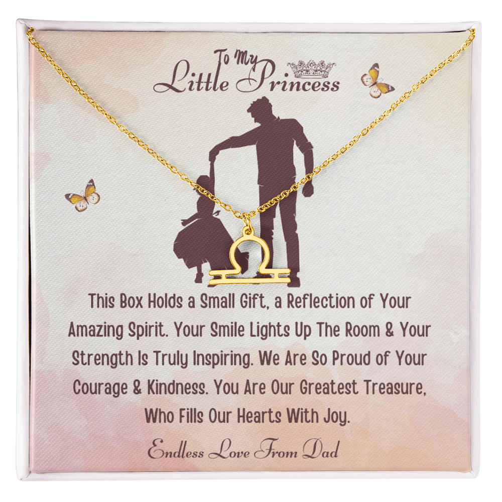 Best Gift From Father To Daughter. Zodiac Symbol Necklace
