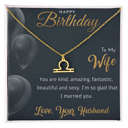 Best Gift For Wife. Zodiac Symbol Necklace