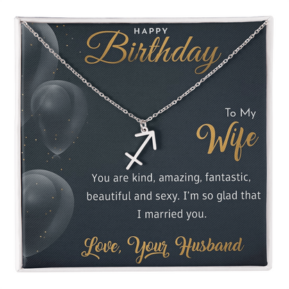 Best Gift For Wife. Zodiac Symbol Necklace