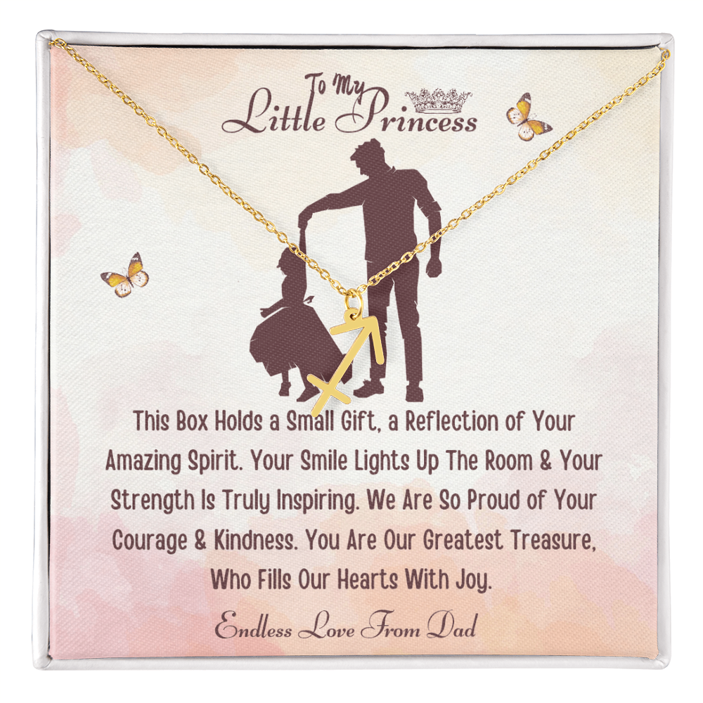 Best Gift From Father To Daughter. Zodiac Symbol Necklace