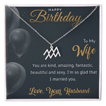 Best Gift For Wife. Zodiac Symbol Necklace