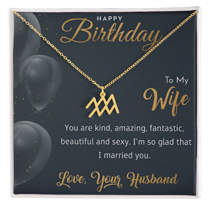 Best Gift For Wife. Zodiac Symbol Necklace