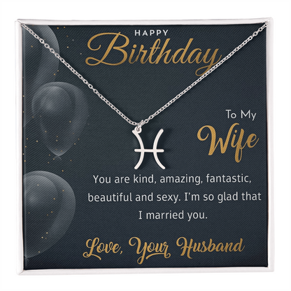 Best Gift For Wife. Zodiac Symbol Necklace