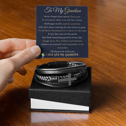 Best Gift For GrandSon. Men's Cross Bracelet