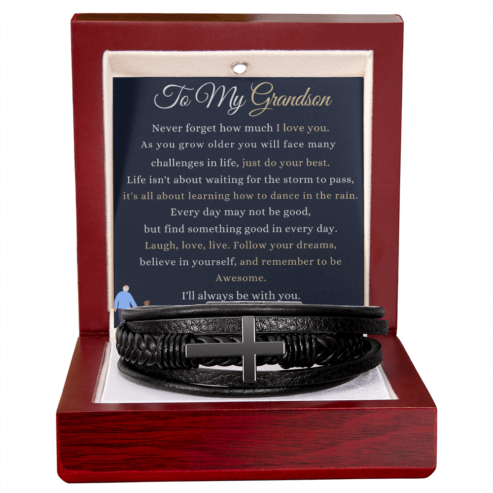 Best Gift For GrandSon. Men's Cross Bracelet