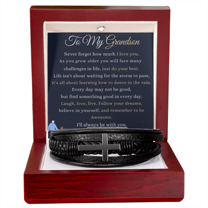 Best Gift For GrandSon. Men's Cross Bracelet