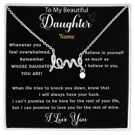 Scripted Love Necklace For Daughter with Artwork Swapper