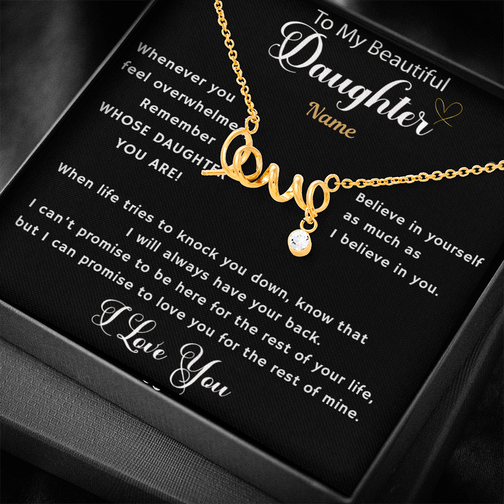 Scripted Love Necklace For Daughter with Artwork Swapper