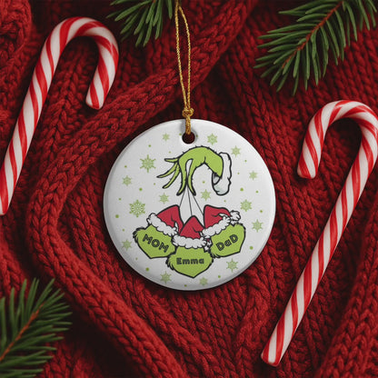 Personalized Family Ornament, Christmas Gift For Family, Family With Names, Christmas Ornament, Custom Family Gift, Grinch Ornament