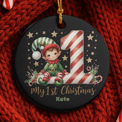 Babys First Christmas Ornament 2025, Personalized First Christmas Girl, Baby xmas Bauble Baby Shower Gift, 1st Christmas Boy Newborn Gift