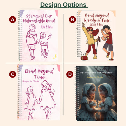 Personalized Spiral Notebook, Custom Name Journal, Floral Diary, Gratitude Journal, Personalized Gift for Sister Friend or Coworker