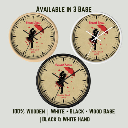 Personalized Anniversary Gift for Couple | Custom Wedding Gift for Him and Her | Engraved First Anniversary Present | Unique Wall Clock