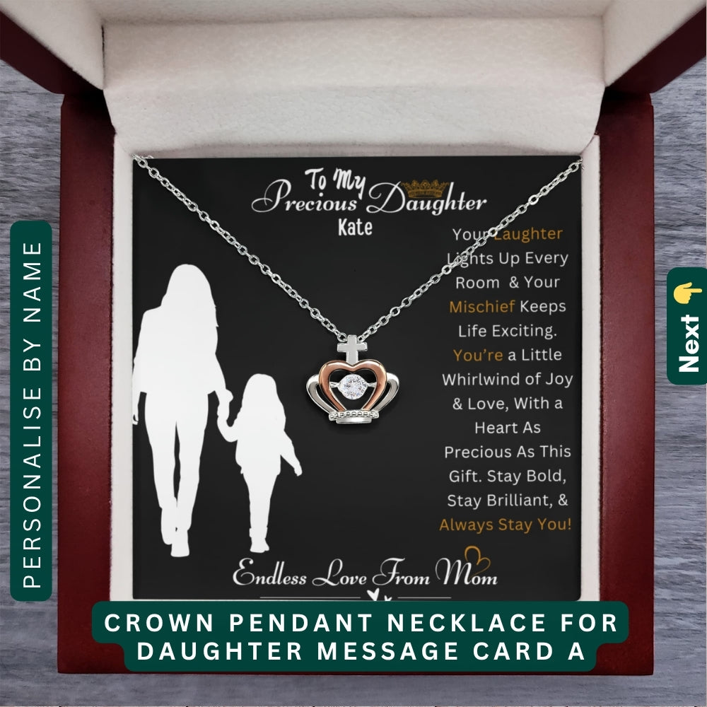 "To my Daughter,GrandDaughter,Daughter In Law" - You Are My Heart and My Happiness, Necklace With Personalized Message Cards.