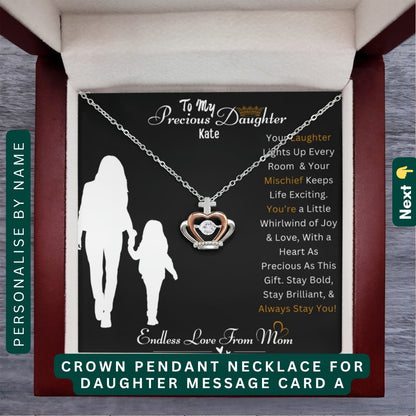 "To my Daughter,GrandDaughter,Daughter In Law" - You Are My Heart and My Happiness, Necklace With Personalized Message Cards.