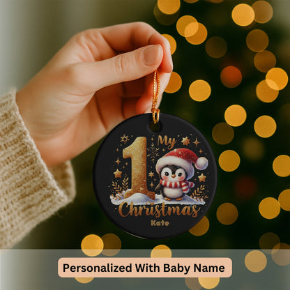 Babys First Christmas Ornament 2025, Personalized First Christmas Girl, Baby xmas Bauble Baby Shower Gift, 1st Christmas Boy Newborn Gift
