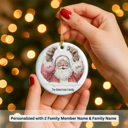 Personalized Family Ornament, Christmas Gift For Family, Family With Names, Christmas Ornament, Custom Family Gift, Santa Ornament