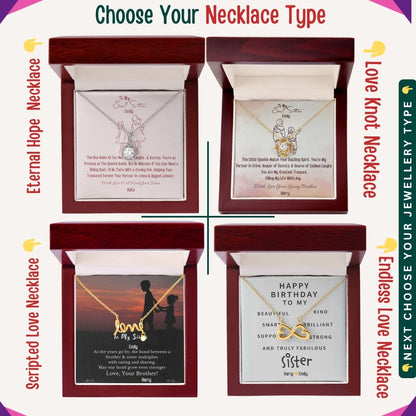 To My Incredible Sister" – Thank You for Always Being There, Necklace With Message Card