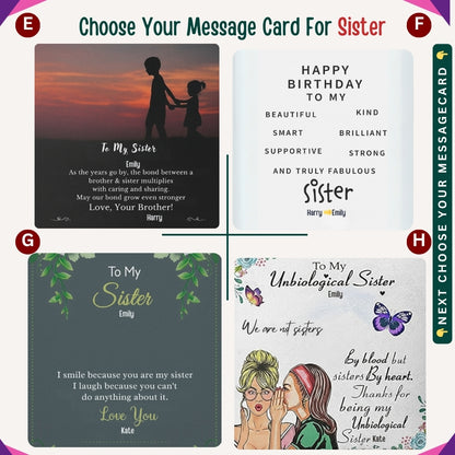 To My Incredible Sister" – Thank You for Always Being There, Necklace With Message Card