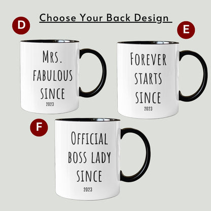 Personalized Future Mrs Mug, Personalised Name Cat Mug Gift Bride to Be, Bridal Shower Gift, Wedding Mug, Custom Name Fiance Coffee Cup