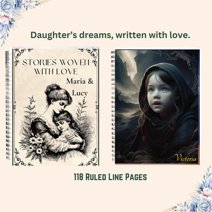 Personalized Spiral Notebook, Custom Name Journal, Floral Diary, Gratitude Journal, Personalized Gift for Daughter Niece or Cousin