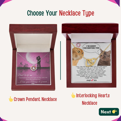 "To My Beloved Wife" – With Endless Love, Necklace With Personalized Message Card