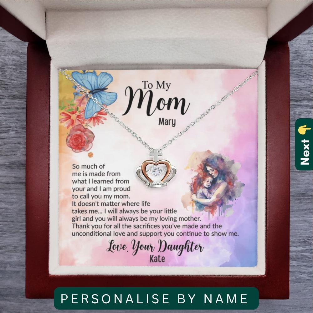 "To My Beloved Mom" – With Endless Love, Necklace With Personalized Message Card