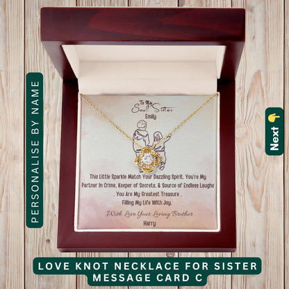 To My Incredible Sister" – Thank You for Always Being There, Necklace With Message Card
