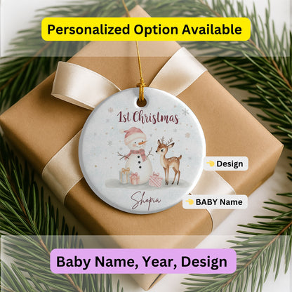 Baby First Christmas Ornament 2025, Personalized First Christmas Ornament, Baby's 1st Christmas Keepsake, Custom Baby Xmas Ornament 2025