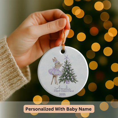 Baby Girl First Christmas Ornament, Personalized Baby Christmas Ornament, Baby's First Christmas, Christmas Keepsake, Custom Baby Ornament