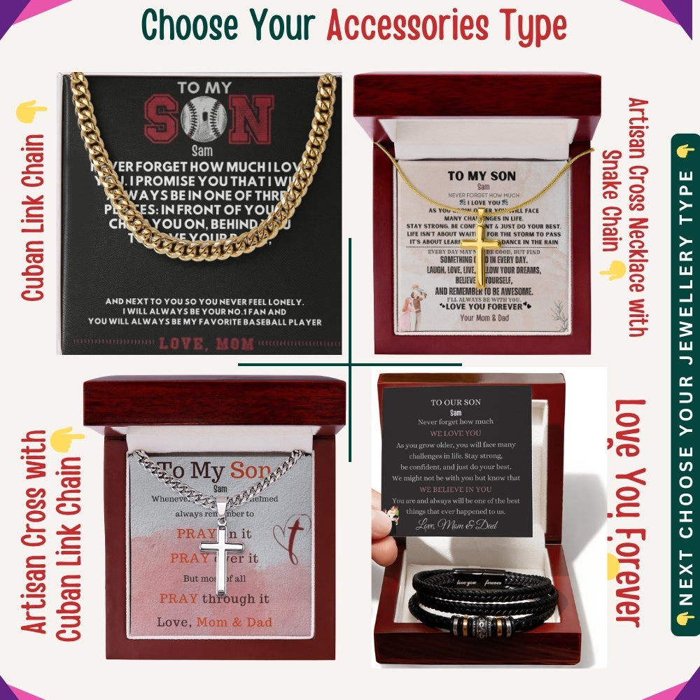 "To My Brave Son" – Accessories With Personalized Message Card