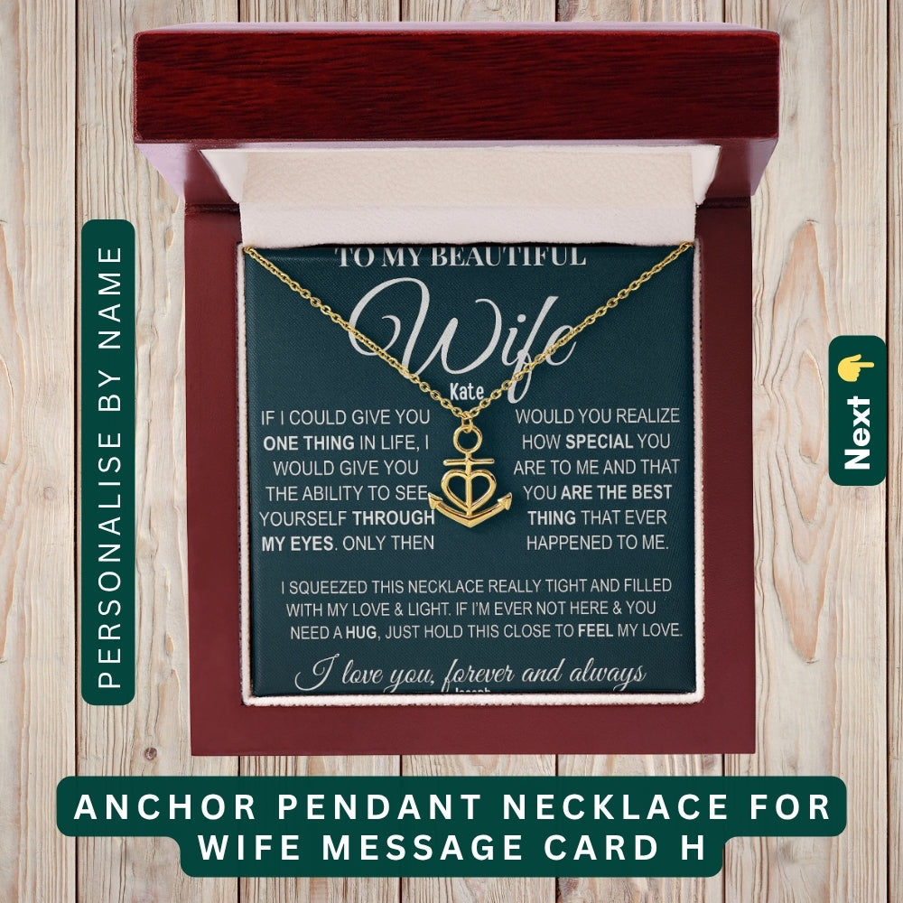 "To My Loving Wife" – Forever in My Heart, Necklace With Personalized Message Card